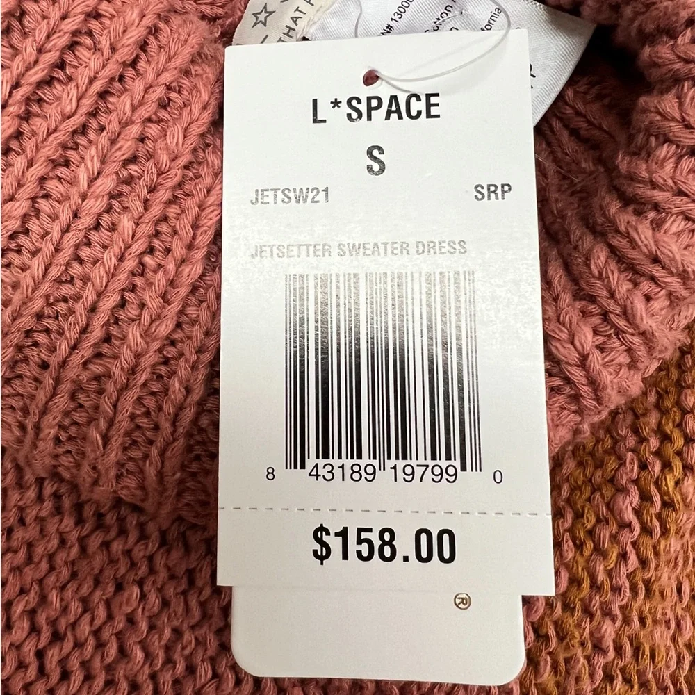 L*SPACE Chunky Knit Long Sleeve Turtleneck Jetsetter Sweater Serape Stripe!